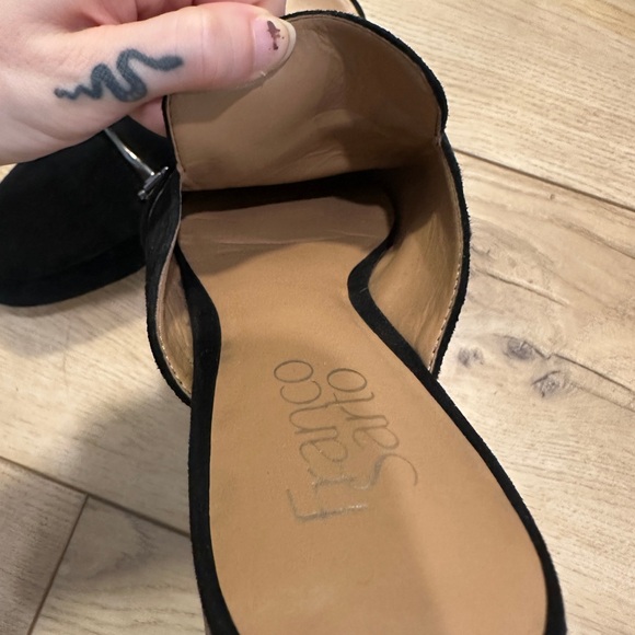 Franco Sarto Black Suede Mules - Picture 2 of 5
